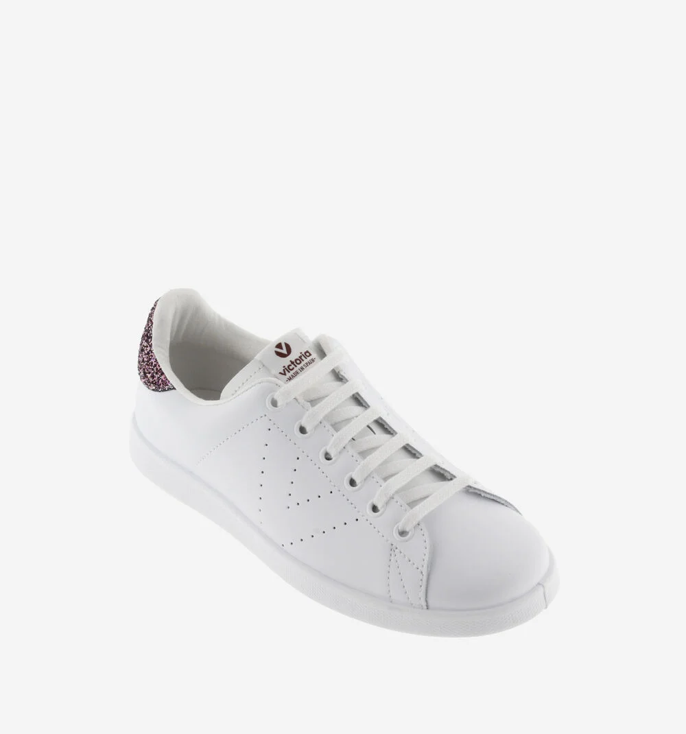 TENIS CUIR & GLITTER Baskets blanches en cuir MALVA
