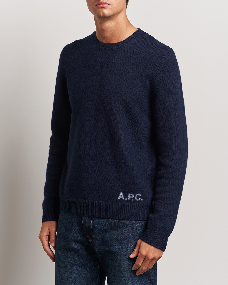 A.P.C. Edward Wool Knitted Sweater Dark Navy
