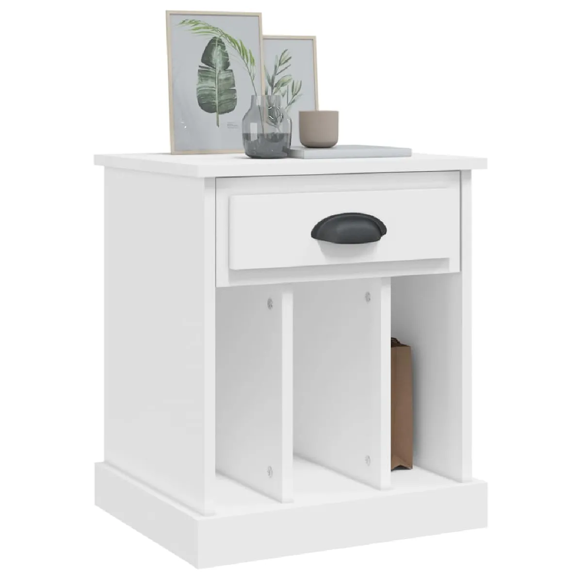 vidaXL Table de chevet - Blanc