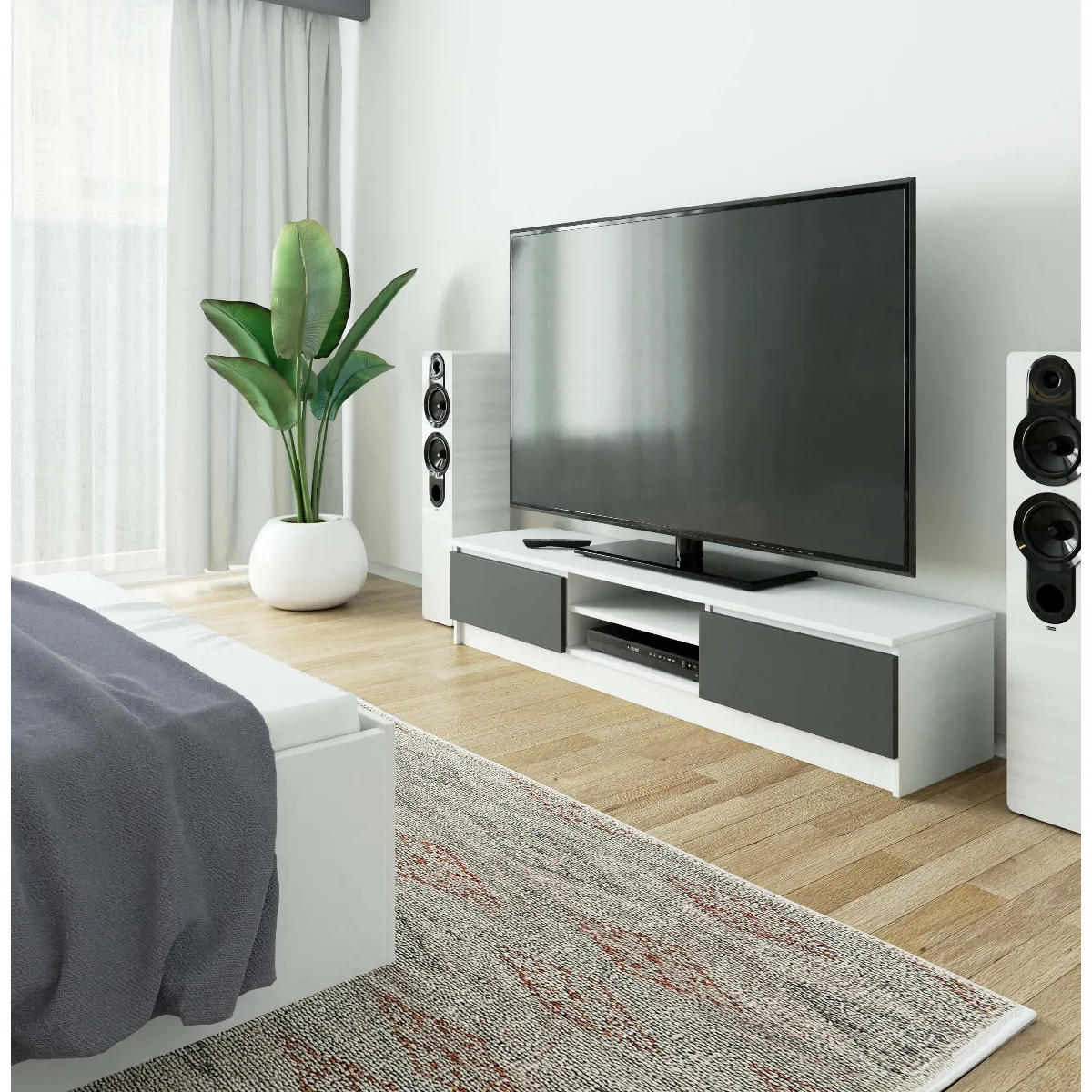 Other Brands Meuble TV 160 cm GST160 blanc/gris