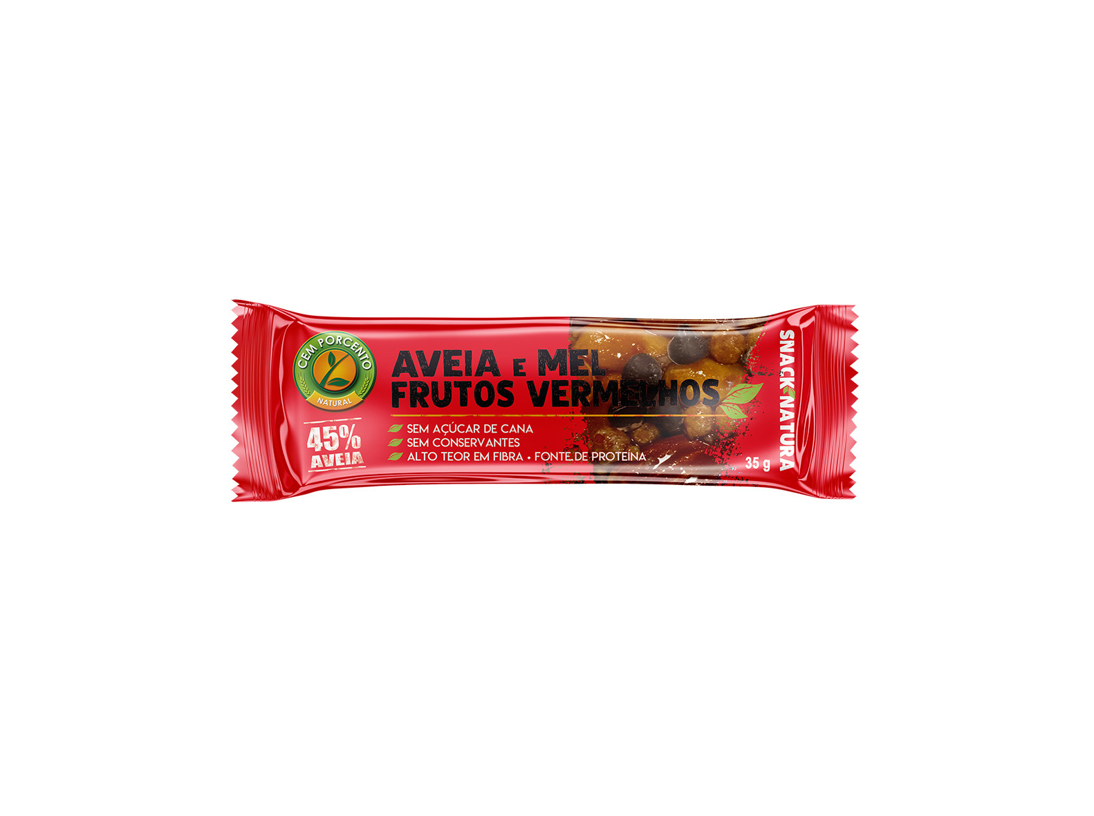 BARRAS CEREAIS CEM PORCENTO AVEIAMELFRUTOS VERM 35G