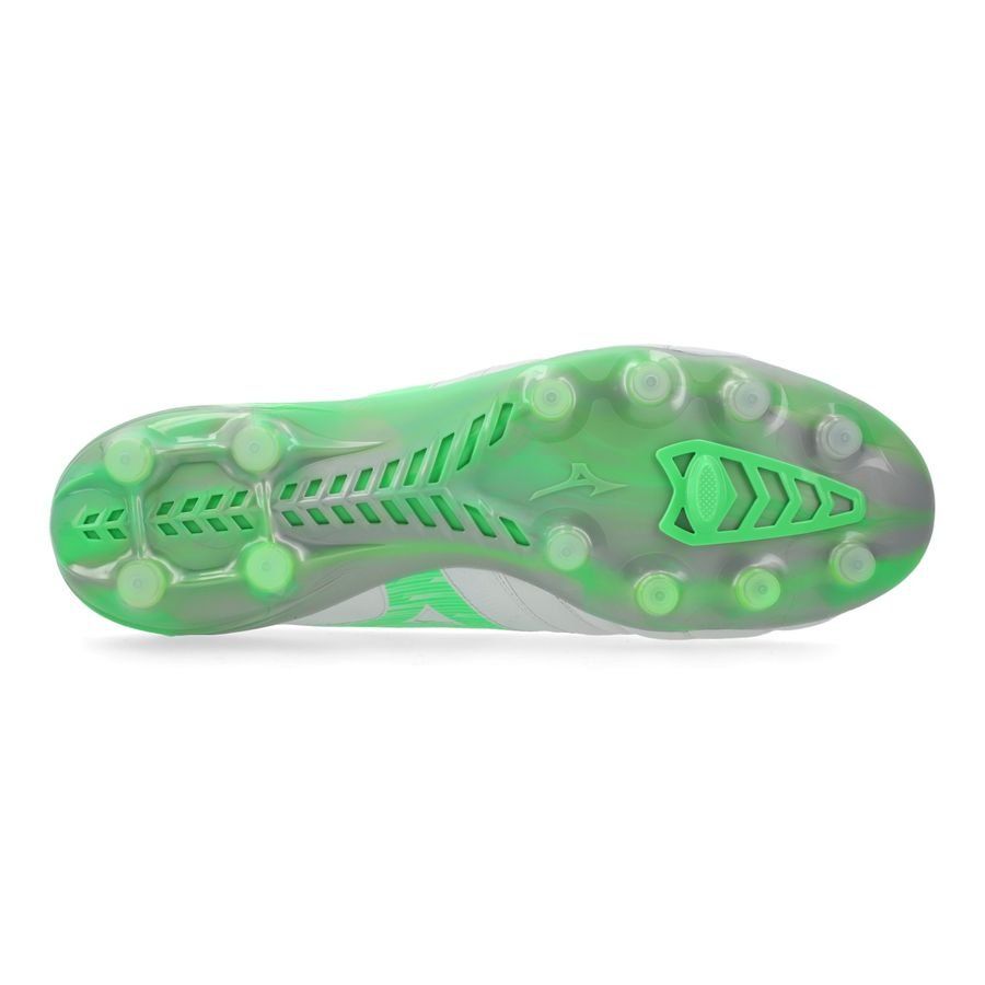 Mizuno Morelia Neo IV Beta Elite FG/AG Frontier - Blanc/Vert Néon/Cool Gray
