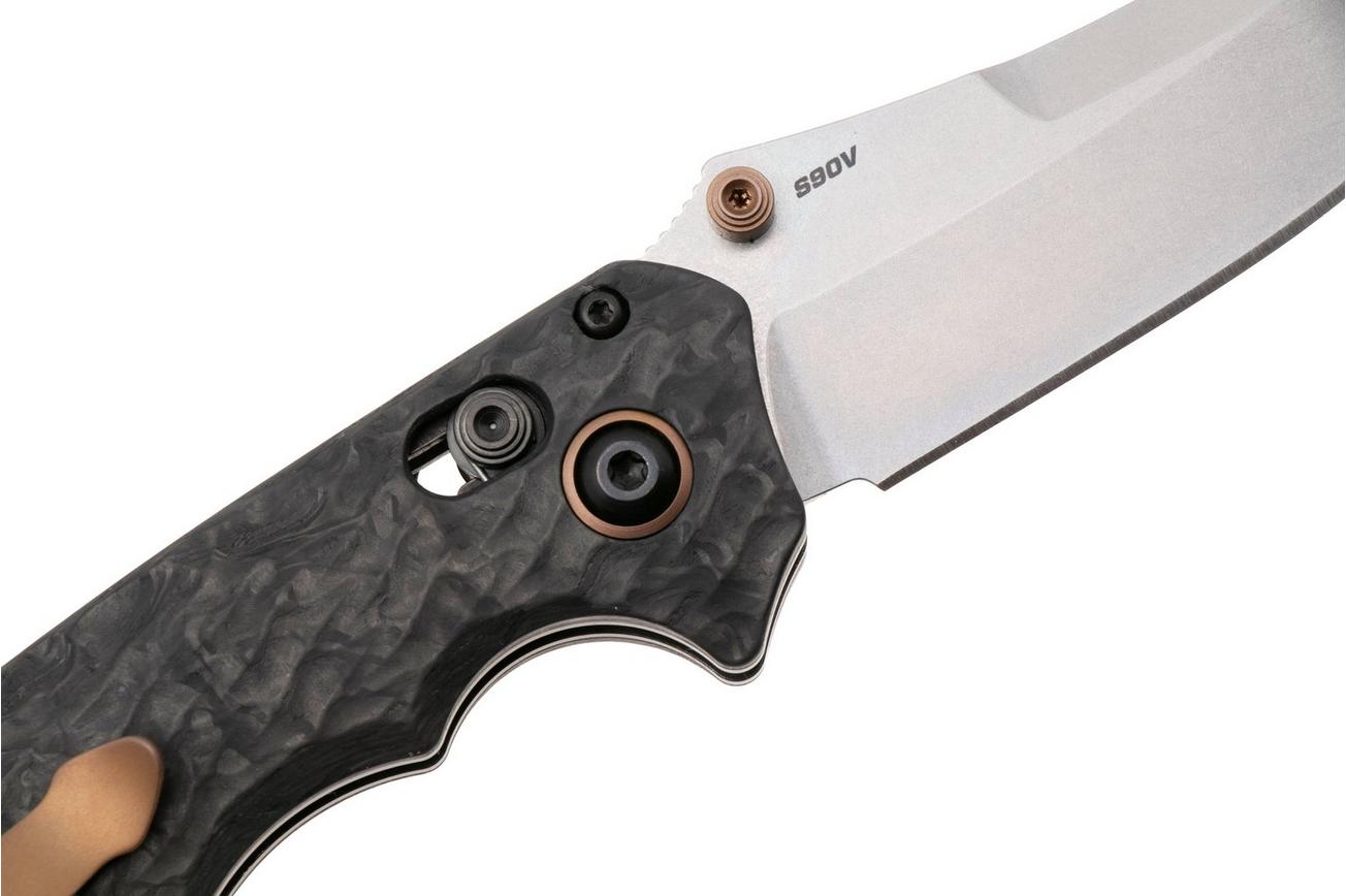 Benchmade Mini Bedlam 865-02 Stonewashed CPM S90V, 3K Twill Carbon Fiber, zakmes