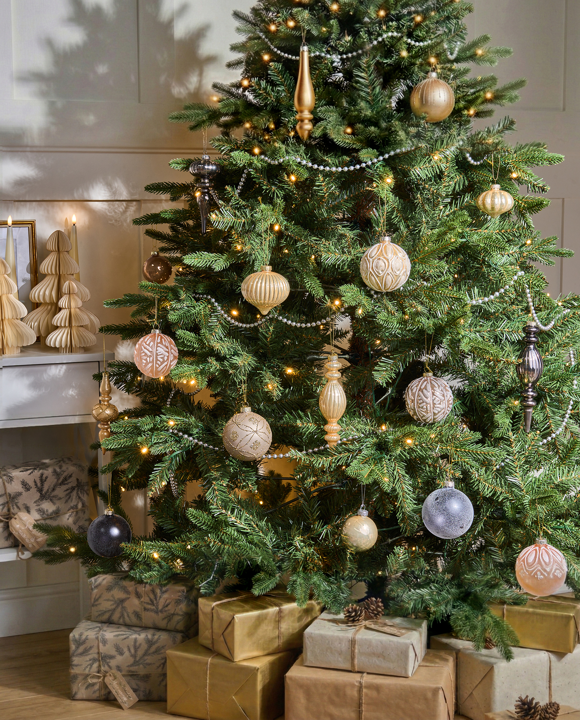 Set van 24 kerstballen WINTERLIGHT Glas Roségoud