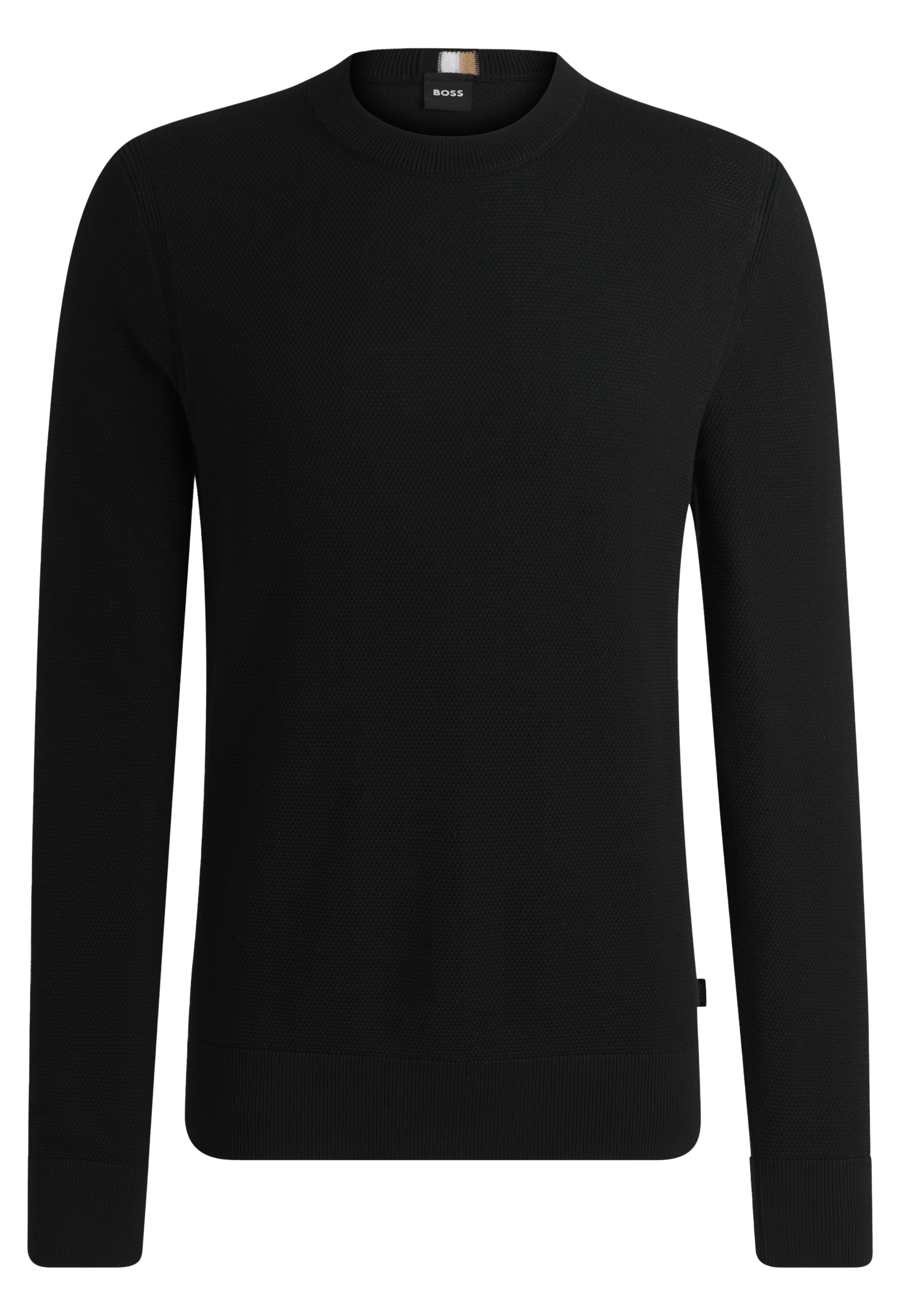 Pull col rond en coton | Noir