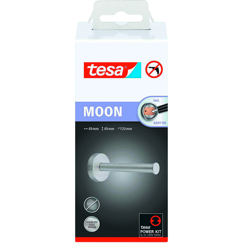 Dérouleur papier toilette rouleau métal mat Tesa Moon