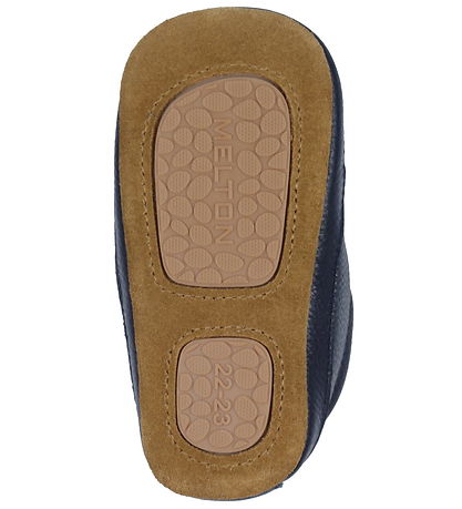 Melton Leder-Krabbelschuhe - Marine