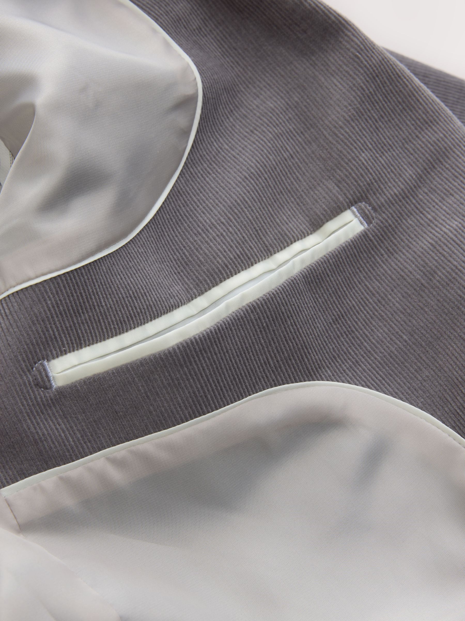 Lichtgrijs - Slim-fit corduroy colbert