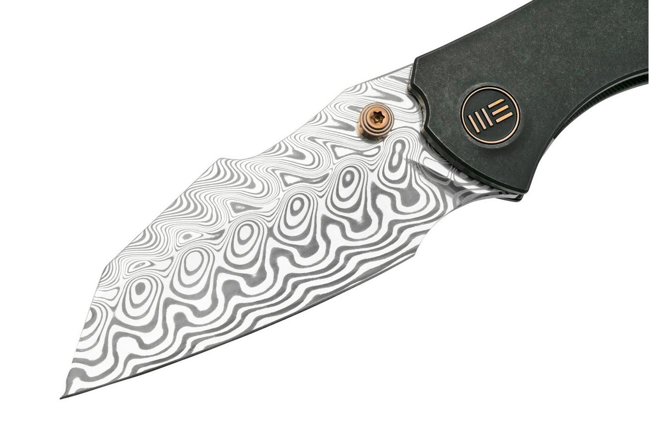 WE Knife High-Fin, WE22005-DS1, Black Titanium, Hakkapella Damasteel zakmes