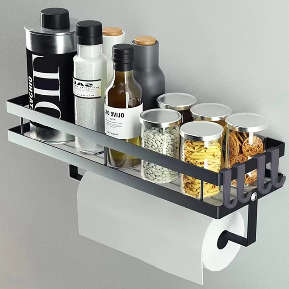 Étagère à épices mural de cuisine sans perçage en acier inoxydable Ven