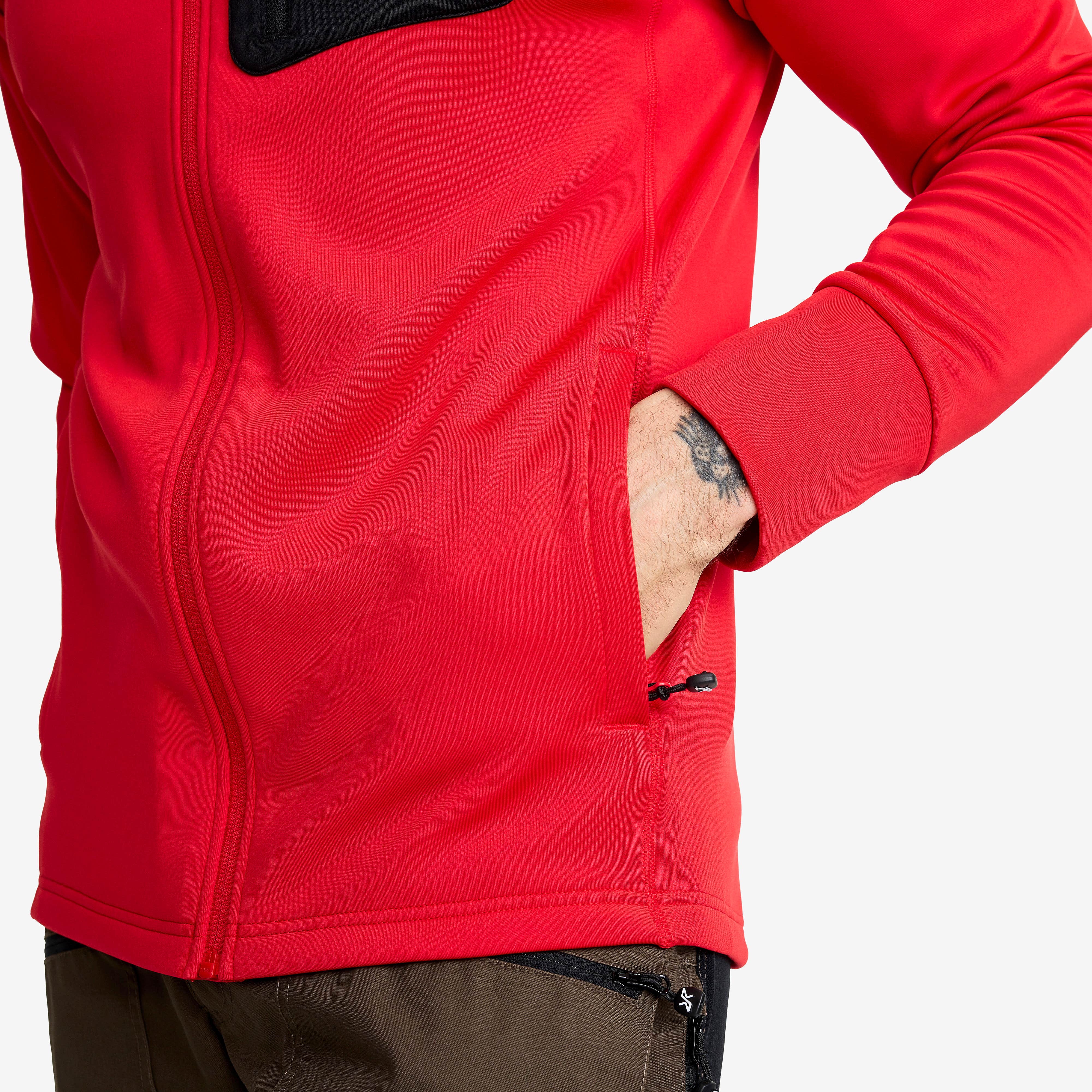 Evolution Stretch Fleece Hoodie Herre Mars Red