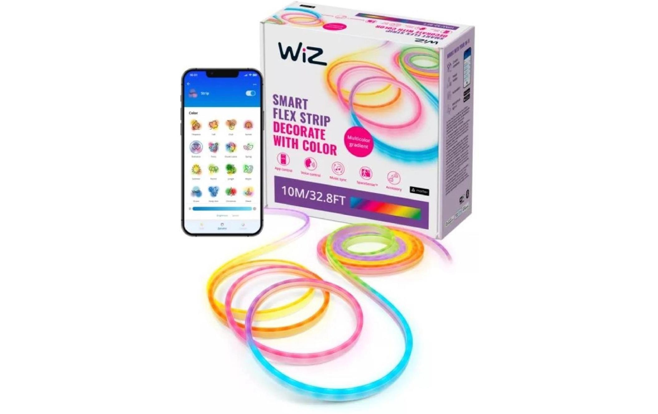 LED Stripe RGBIC 10 m<br>LED-Streifen mit 16 Millionen Farben, dimmbarem Licht, intelligenter Lichtsteuerung über WLAN per Stimme/App