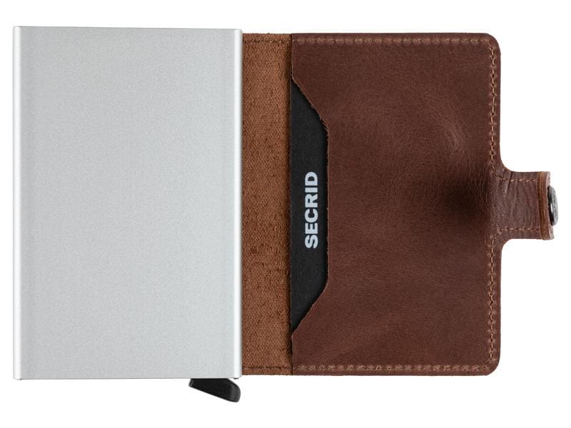 SECRID Portemonnaie Miniwallet Vintage Braun Noten- und Karten-Portemonnaie mit RFID-Schutz