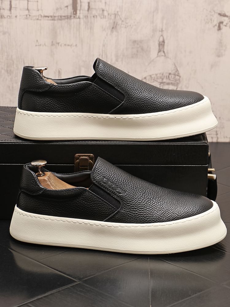 Mr Ozera - Platform Plain Slip Ons