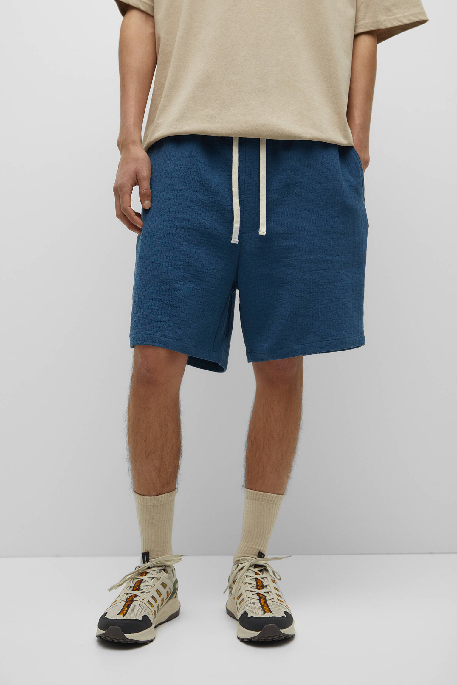 BERMUDA TRUNK CREPE - AZUL