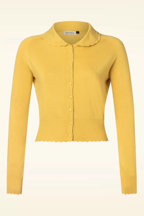 Banned Retro Trudy cardigan in mosterd