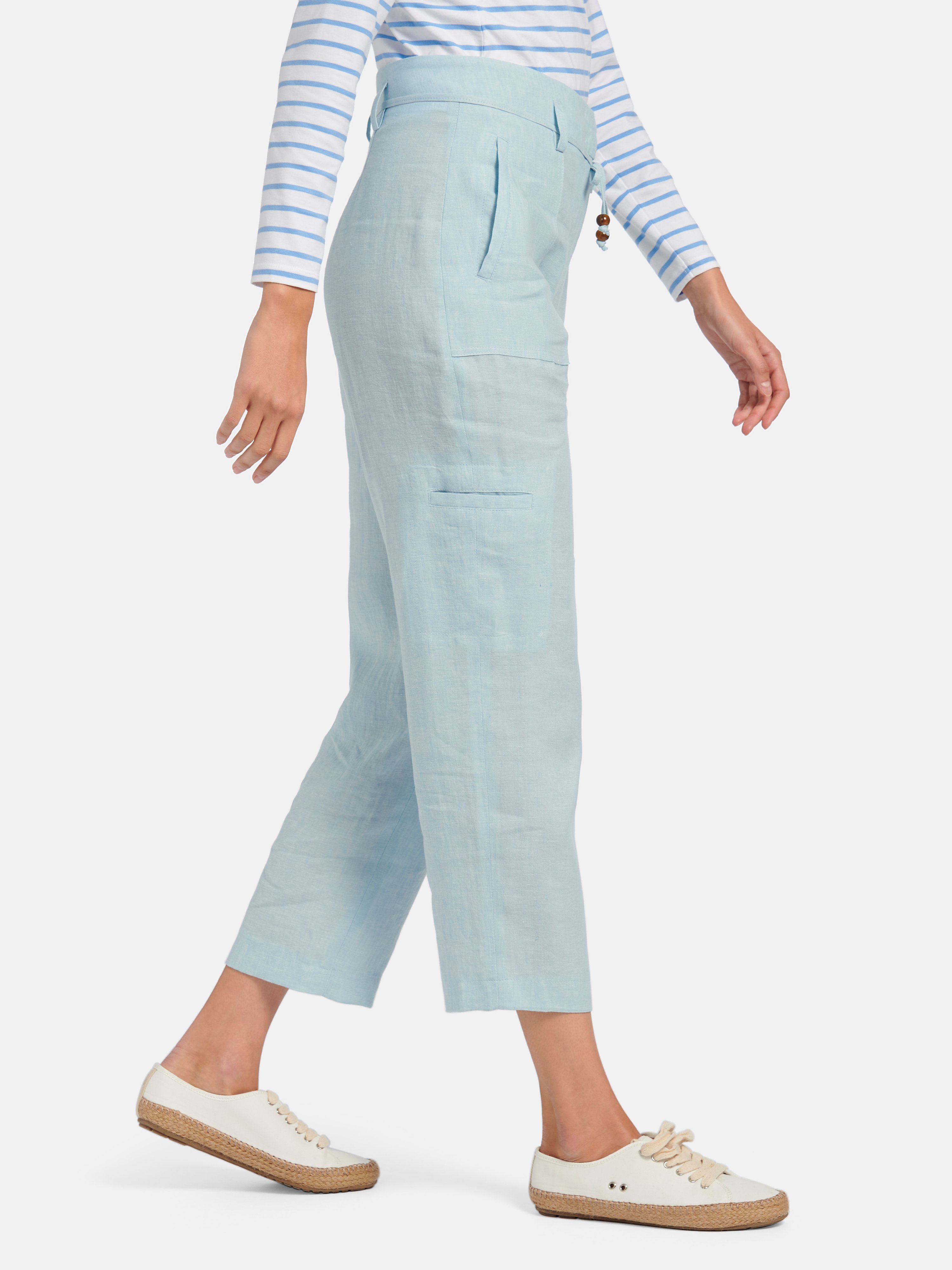 Knöchellange Hose aus 100% Leinen