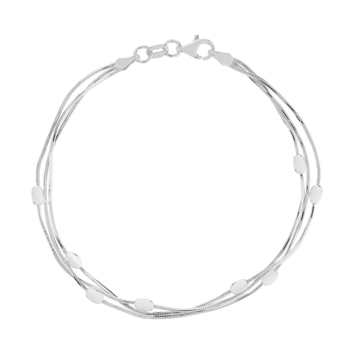 Bracelet argent 925 triple rang 19 cm