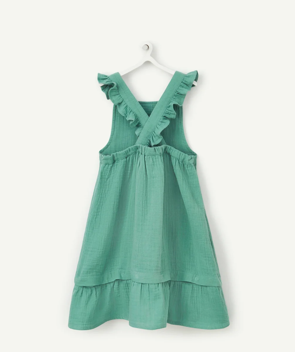ROBE ÉVOLUTIVE VERTE EN GAZE DE COTON