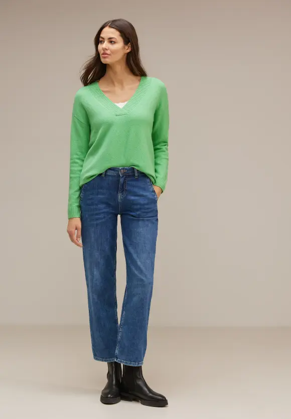 V-Ausschnitt Pullover - light spring green mel.