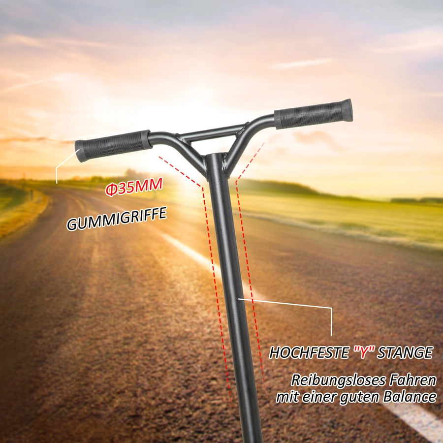 HOMCOM Stuntscooter mit dem 360° drehbaren Lenker gold