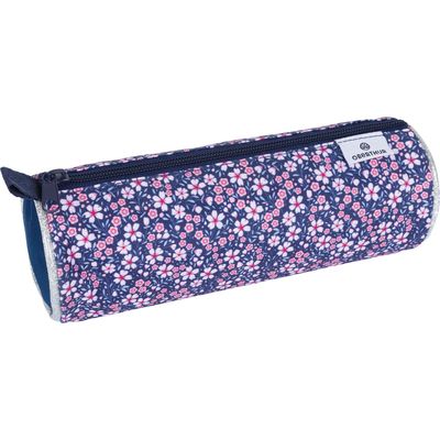 Trousse ronde Les Scolaires Fille - 1 compartiment - marine - Oberthur