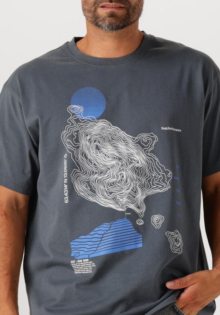 blauwe peak performance t-shirt m graphic tee