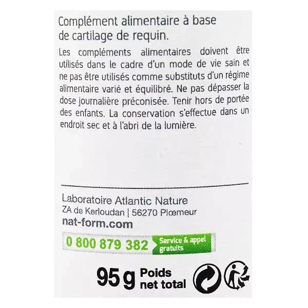 Cartilagem de Tubarão Original Nat & Form - 200 cápsulas