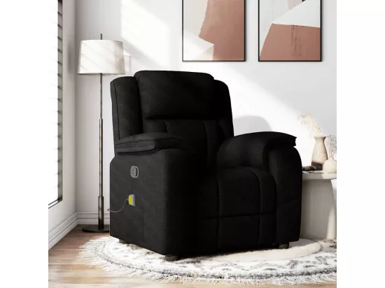 Fauteuil de massage inclinable Noir Tissu
