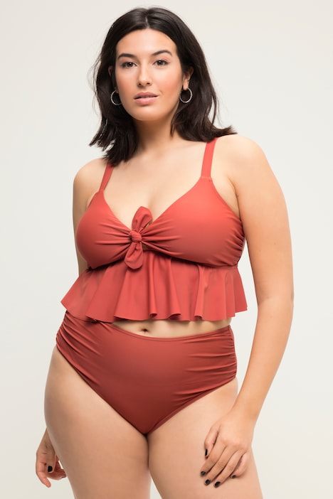 Bikini-Slip, High Waist, seitliche Raffung