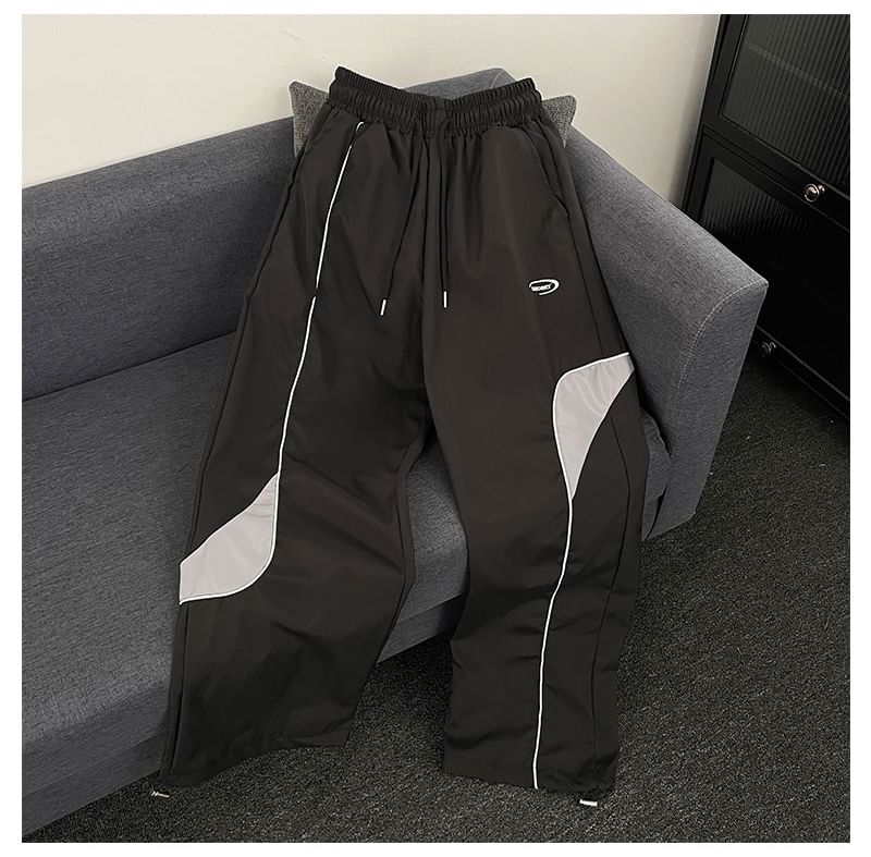 Mimiyox - Hoge taille kleurblok wijde joggingbroek