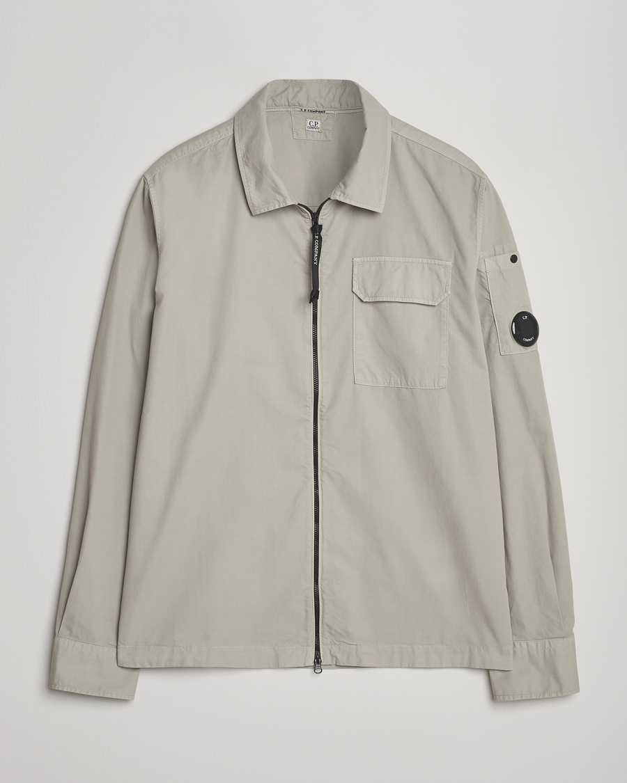 C.P. Company Organic Cotton Gabardine Zip Overshirt Grey
