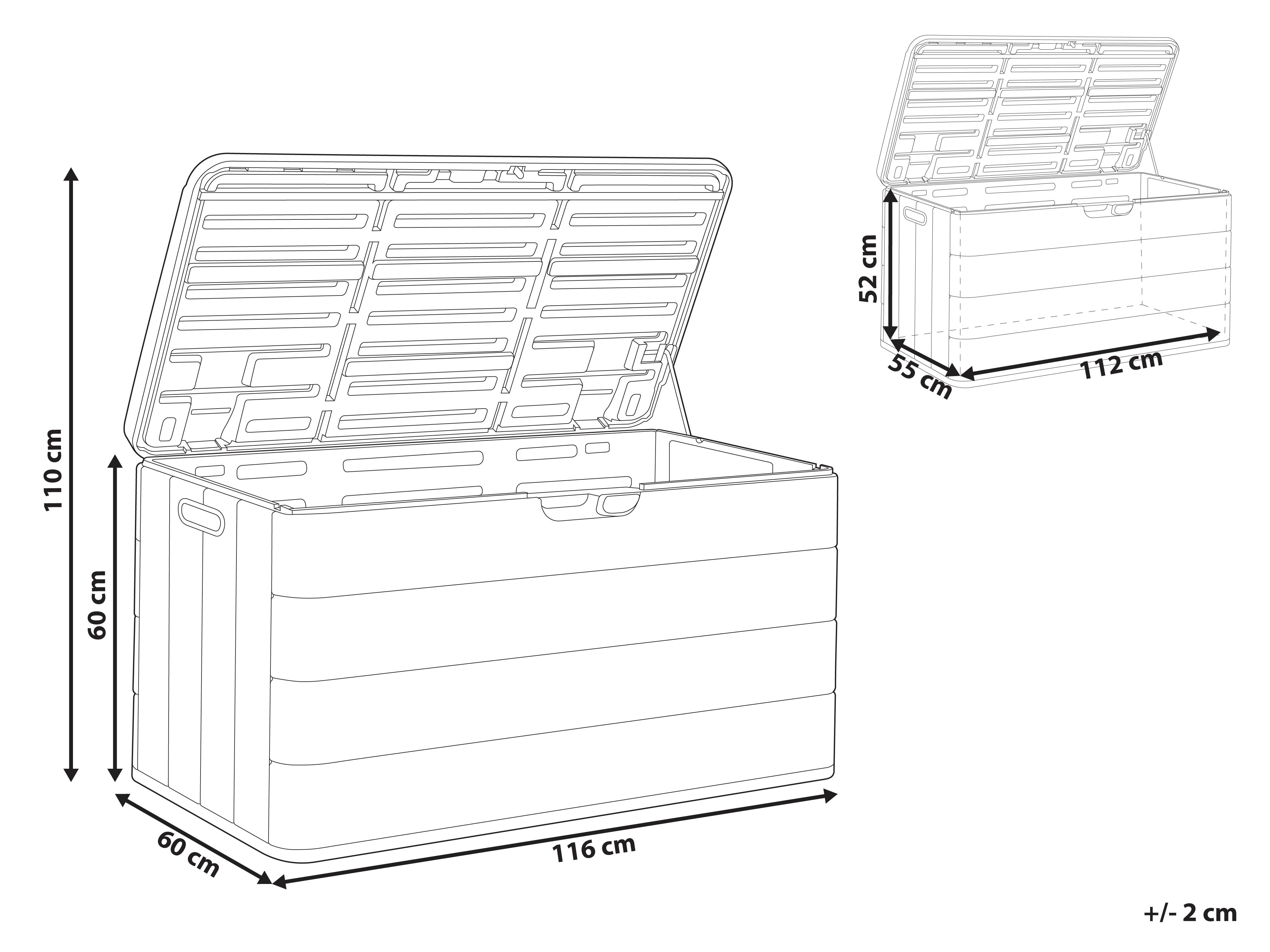 Kussenbox MILIES 116 cm 60 cm Bruin