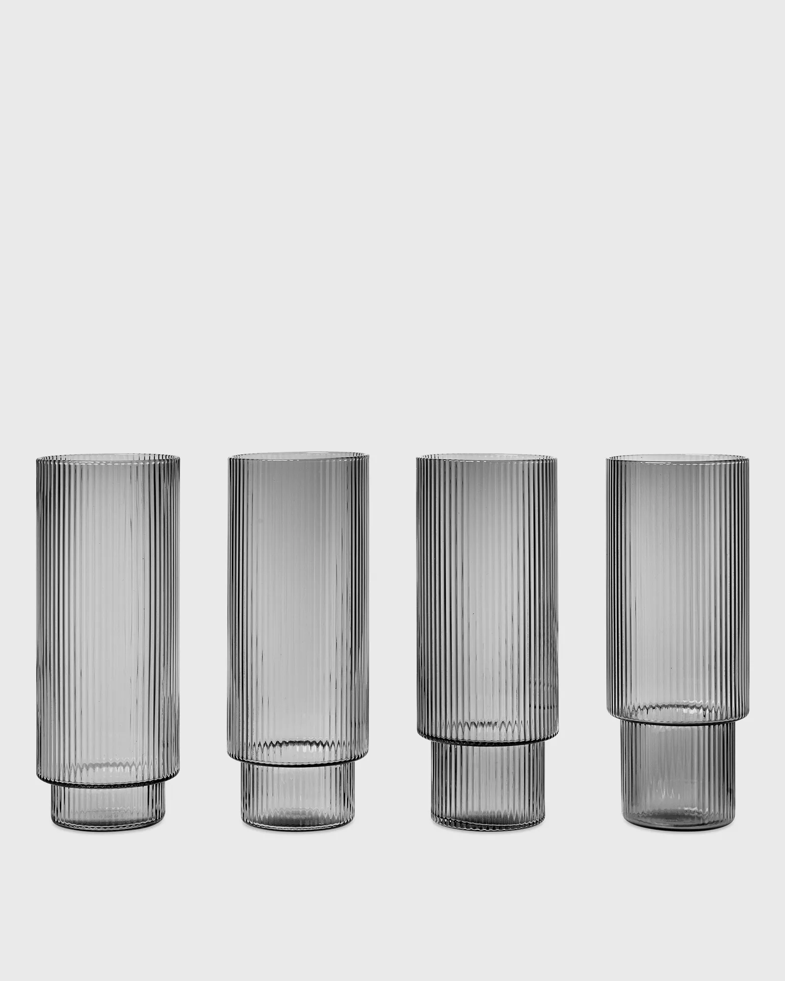ferm LIVING Ripple Long Drink Glasses - Set of 4