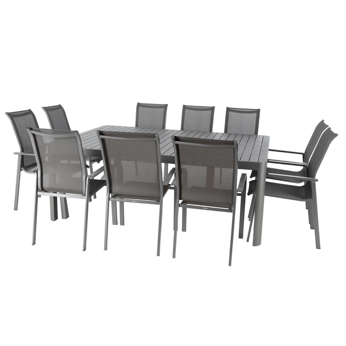 TABLE PARADIZE EXTENSIBLE RECTANGLE GRAPHITE 10 PLACES