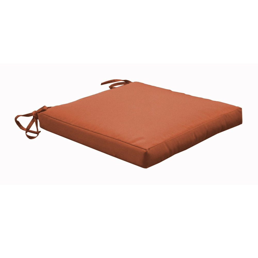 Lot de 4 coussins galette paprika avec ouate pour assise - déhoussables