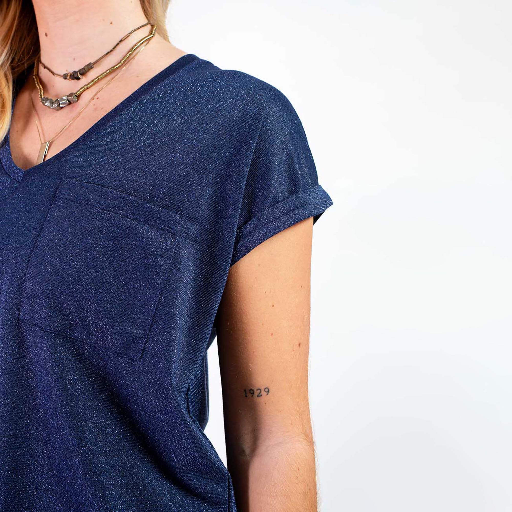 T-shirt Femme bleu marine
