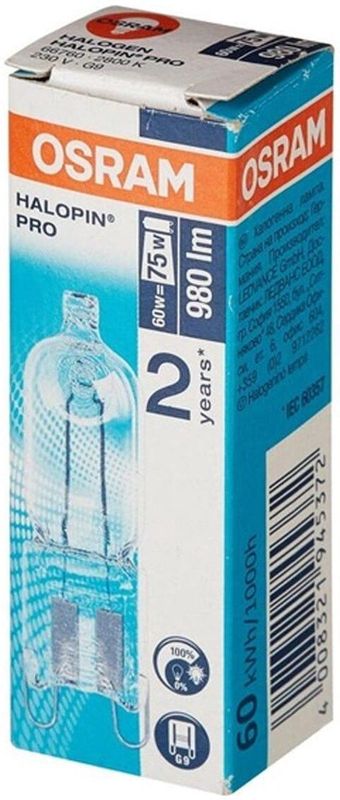 Osram - G9 Halogeenlamp - 60W - Warm Wit - Dimbaar - 980lm
