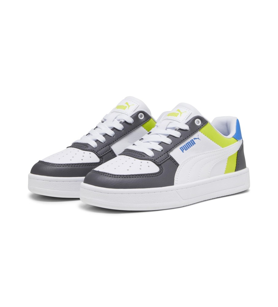 Tênis Puma Caven 2.0 Block, branco e preto.