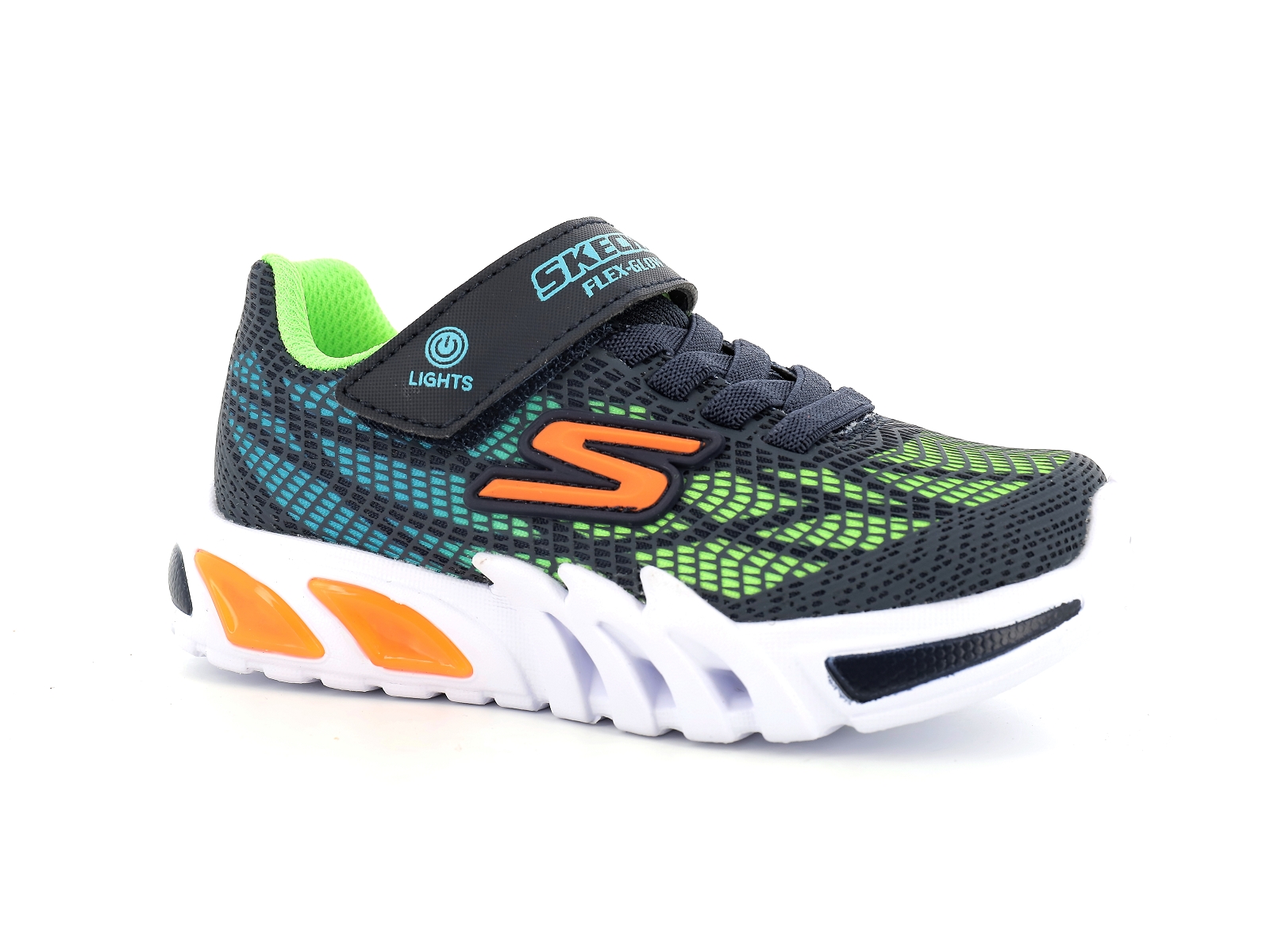 Skechers-FLEX GLOW ELITE VORLO Synthétique Marine-Vert