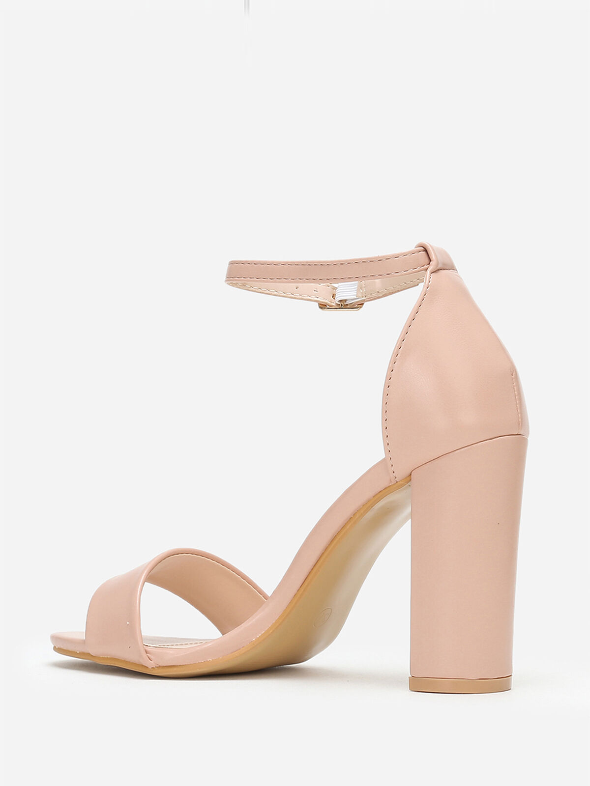 Sandales simple à talon demi-lune- Nude