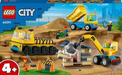 LEGO City 60391 Anleggsmaskiner Og Kran Med Rivningskule
