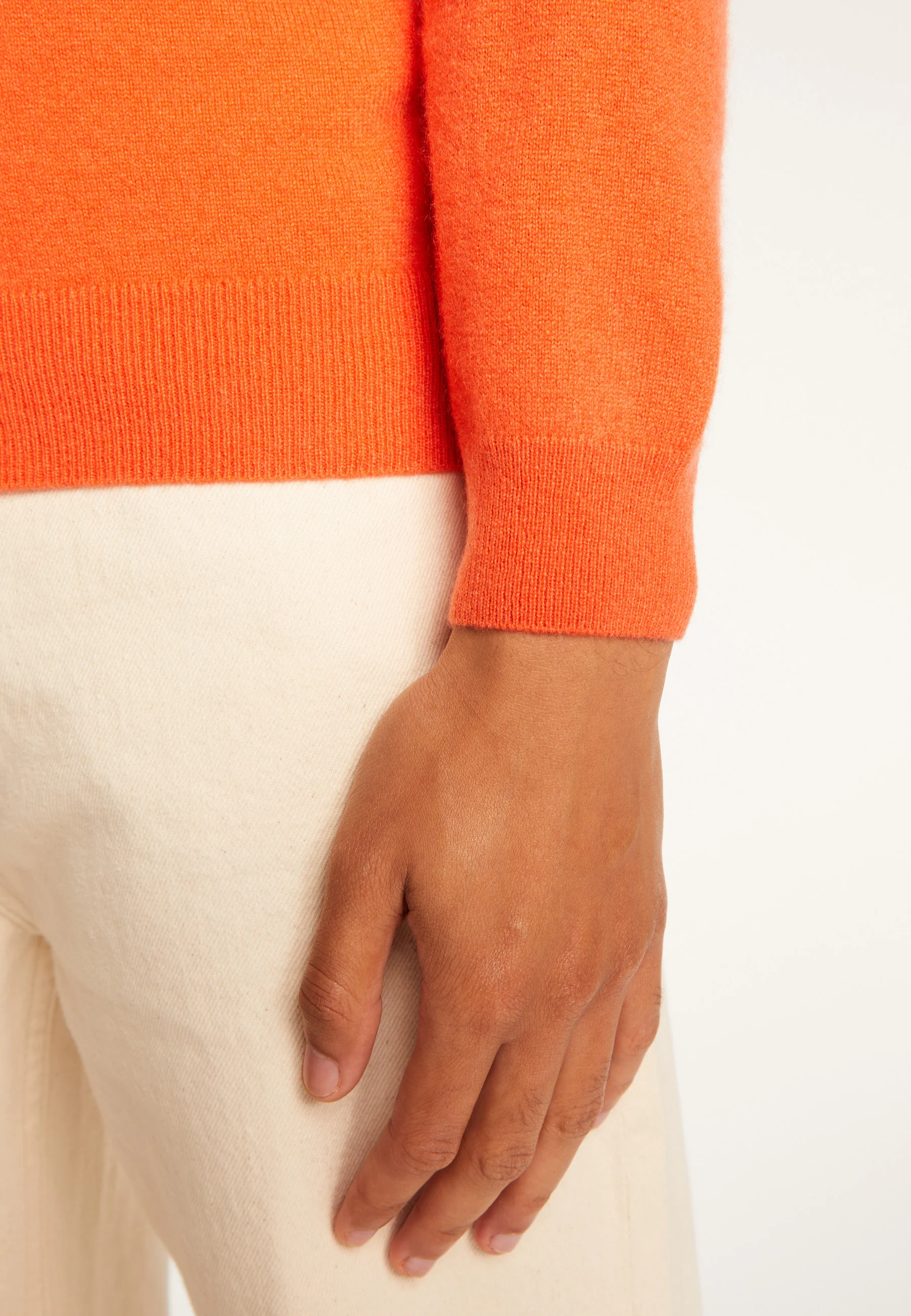 EMILEAH24 - Pull camionneur en cachemire | Orange