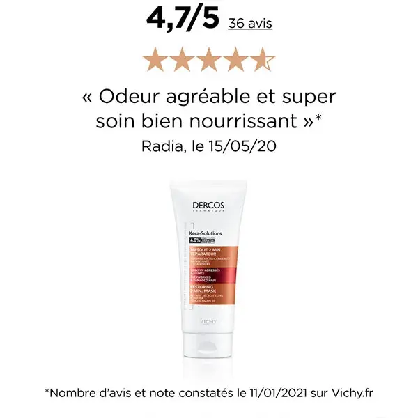 Máscara Reparadora Vichy Dercos 2 Minutos Kera-Solutions 200ml
