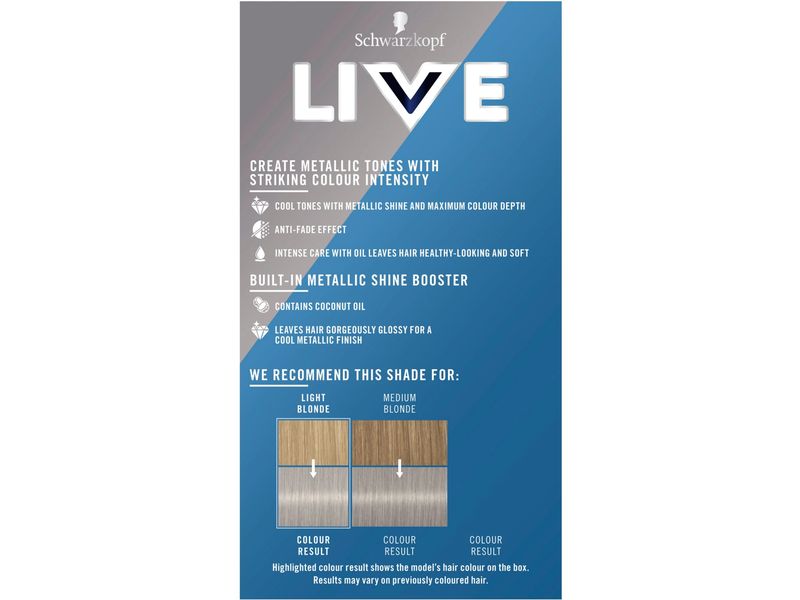 Schwarzkopf LIVE Haarcoloration Urban Metallics U71 Metalli Haarfarbe mit Metall-Glanz-Booster für kühle, schimmernde Töne