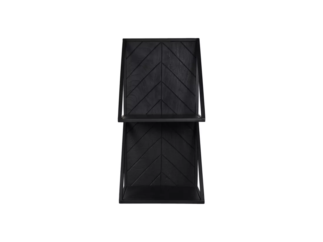 Etagère murale - Bois de manguier/fer - Noir - 30x20x60 cm