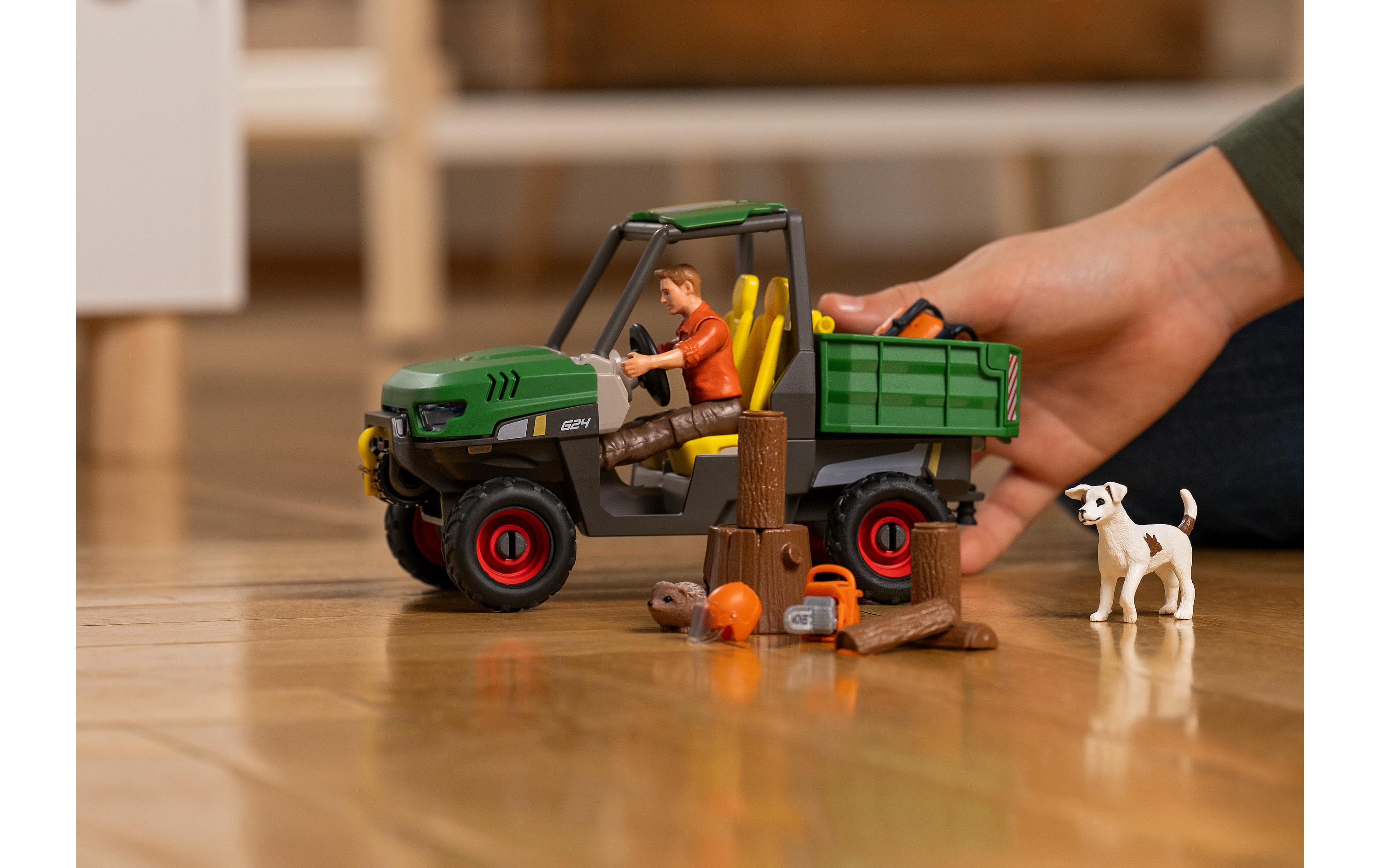 Spielfigurenset Farm World Waldbauer mit FahrzeugTraktor-Spielset mit 49 Teilen