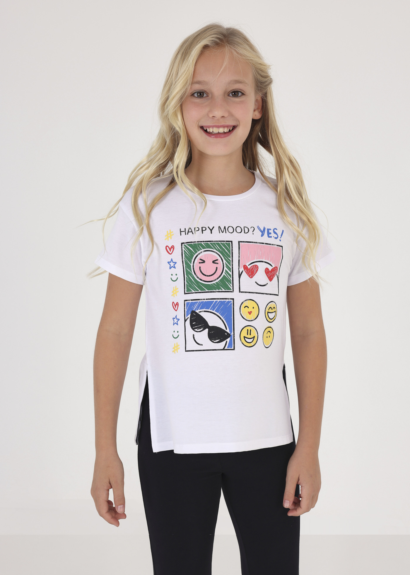 Conjunto de duas peças com camiseta e leggings para meninas