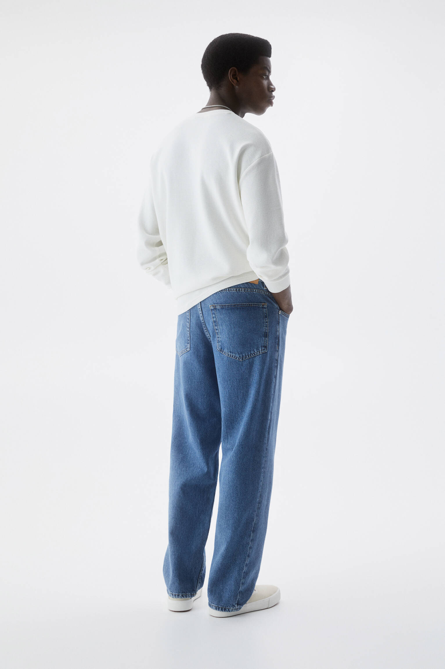 CALÇA JEANS FOLGADA - AZUL ESCURO