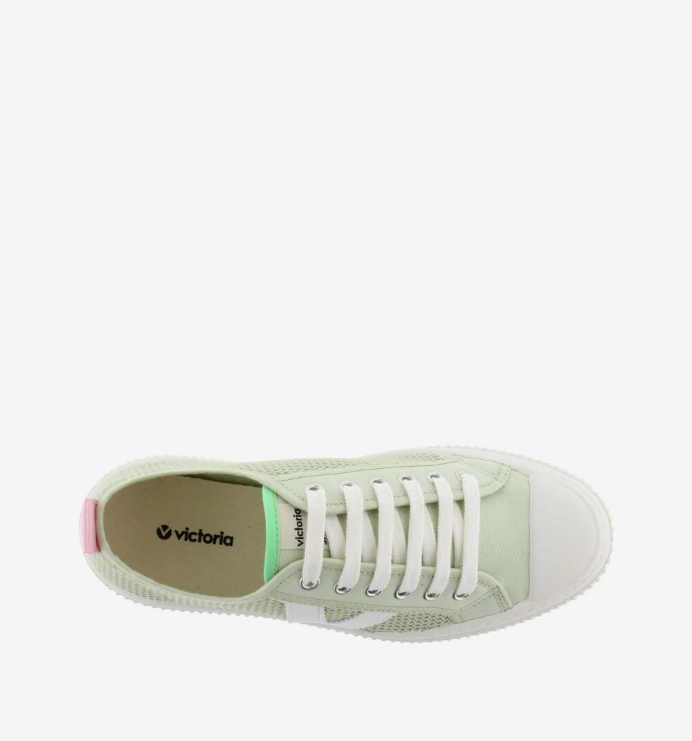 1915 RE-EDITION BASKET MESH Baskets en toile et mesh pour femme WASABI